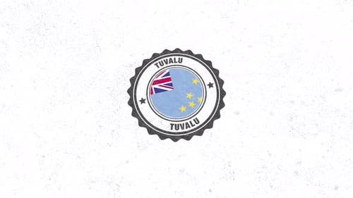 Tampon en caoutchouc avec le drapeau des Tuvalu