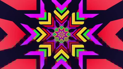 Vibrant Abstract Geometric Kaleidoscope Tunnel Loop