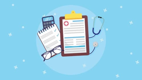 Animated Medical Tools with Clipboard and Stethoscope