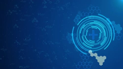 Futuristic Medical HUD Display with Scientific Background Loop