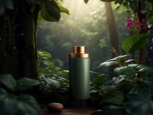 Subtle Light Rays and Glowing Particles in Forest Setting