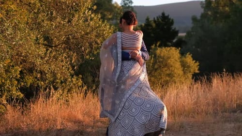 Romantic Wedding Couple Embracing in Golden Light