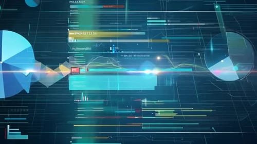 Futuristic Digital Data Business Analytics Interface Animation