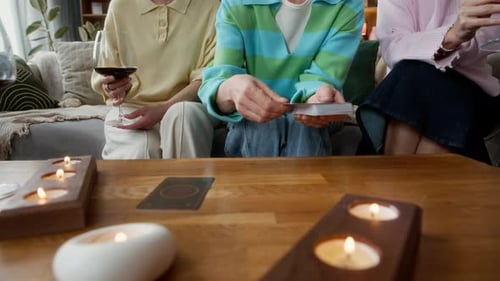 Middle-aged Female Friends Fortunetelling