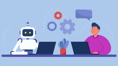 Animated Robot and Human Collaboration on Laptops