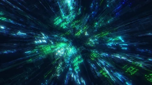Futuristic Digital Data Travel Tunnel Loop Background