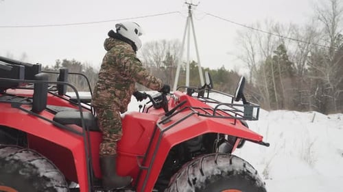 Allterrain Vehicle Tackling Winter Wilderness Challenges Preparing for Extreme Cold Weather Ride
