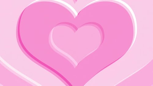 Pink Pulsating Hearts Minimalist Animated Background Loop