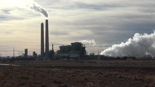 Smoke coming from factory industrial