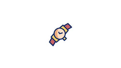 Animated Modern Watch Icon with Subtle Shine