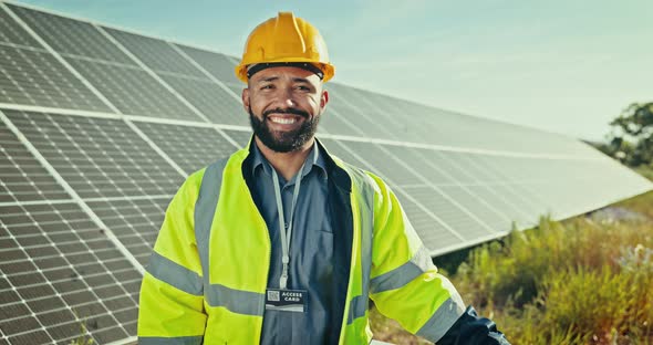Smiling Engineer by Solar Panels on a Sunny Day, Nature Stock Footage ...