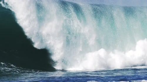 Crashing Ocean Wave with White Foam