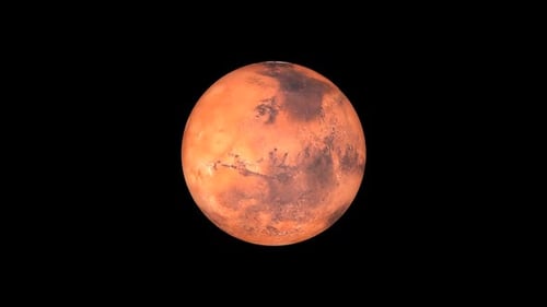 Realistic Mars Planet Rotating 3D Animation Loop