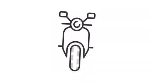 Animiertes Motorrad-Frontansichtslinien-Icon