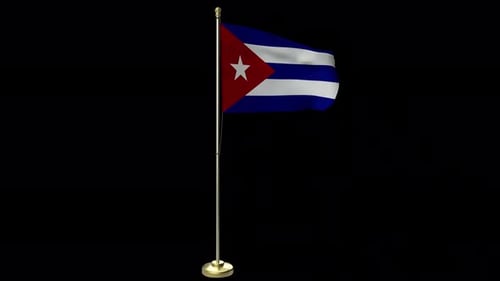 Realistic Waving Cuba Flag Animation with Alpha Channel