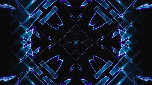 Abstract Blue Neon Flash Geometric Vj Loop Animation