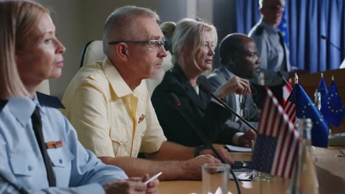 Formal Business Meeting with Diverse Attendees