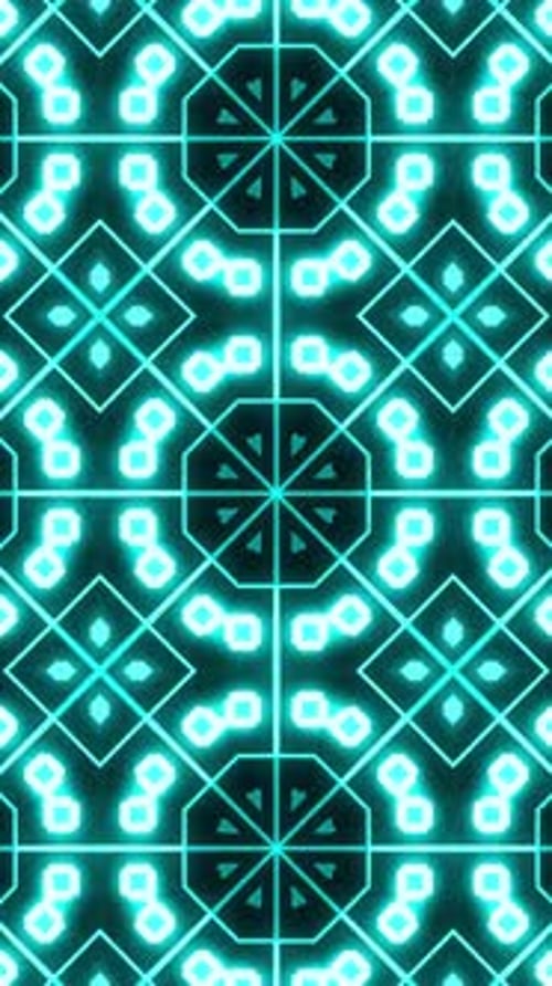 Blue Vertical Video Modern Abstract Kaleidoscope Vj Loop V3