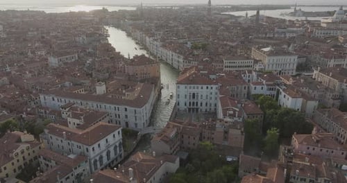 Aerial view of Venice downtown, Veneto, Italy.
