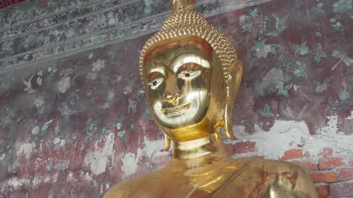 Gilded Buddha statue head in Wat Suthat Thepwararam, Bangkok