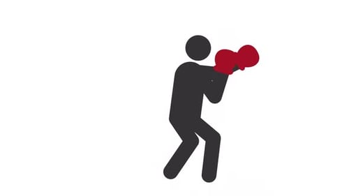 Boxing stickman animation silhouette