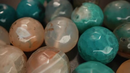 Close-Up of Polished Gemstone Beads