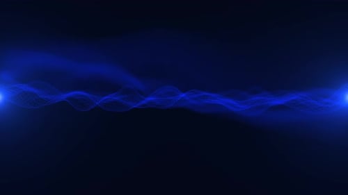 Abstract Blue Wavy Particle Loop with Light Flares