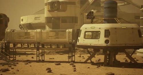 Futuristic Robotic Exploration of an Extraterrestrial Base on Mars