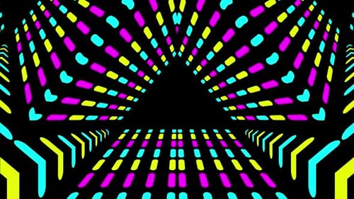 Abstract Geometric Neon Tunnel Loop Background