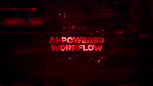 Futuristischer, leuchtender Bewegungshologramm-Konzepthintergrund für KI-gestützte Workflows
