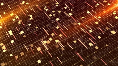 Dynamic Technology Grid Background with Abstract Data Flow