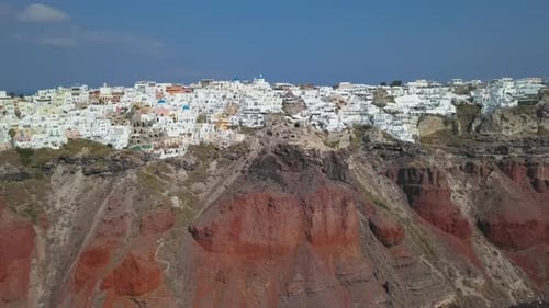 Aerial Panorama of Oia Town Santorini
