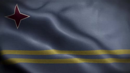 Realistic Waving Flag of Aruba Seamless Loop