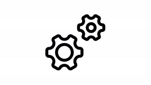 Flat Design Rotating Gears Icon Animation