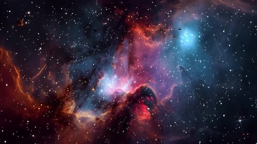 Atemberaubende kosmische Reise: Flughintergrund zum Weltraumnebel