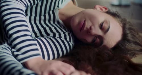 Woman Relaxing on Floor