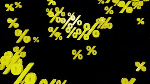 Falling Golden Percentage Symbols Animation