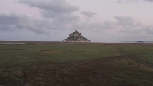 Aerial view of Mont-Saint-Michel, Normandy, France.