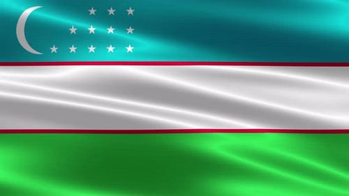 Uzbekistan National Flag Waving Loop Animation