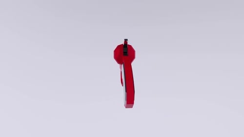 Stylized Red Toy Gun in 3D