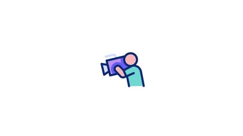 Icono animado de camarógrafo