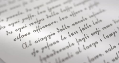Close up of a handwritten letter