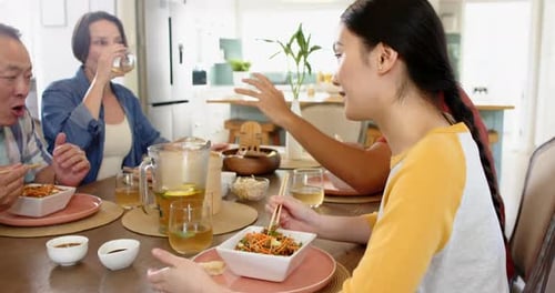 Group of Friends and Family Enjoy Lunch