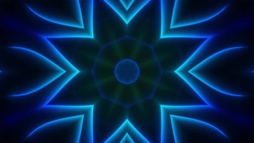 Abstract Neon Geometric Kaleidoscope Loop Animation