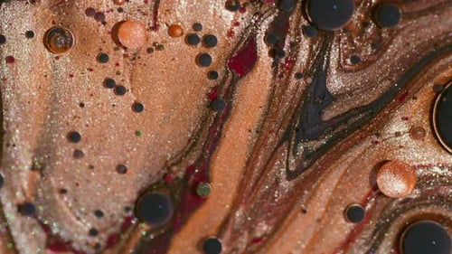 Peinture à texture brillante à l'encre, bulles d'abstraction rondes