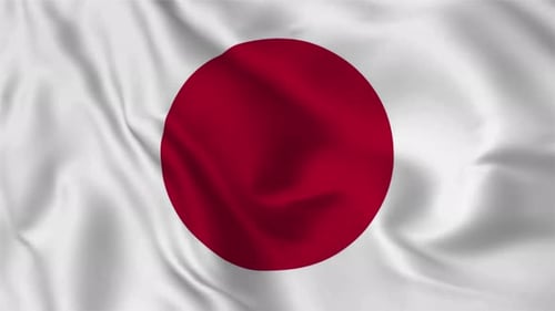 Realistic Waving Japan Flag Animation