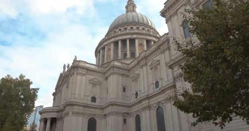 St Paul's Cathedral iconic dome exterior in London, England, daytime