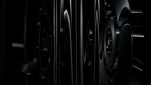 Elegant Glossy Black Abstract Shapes Motion Background