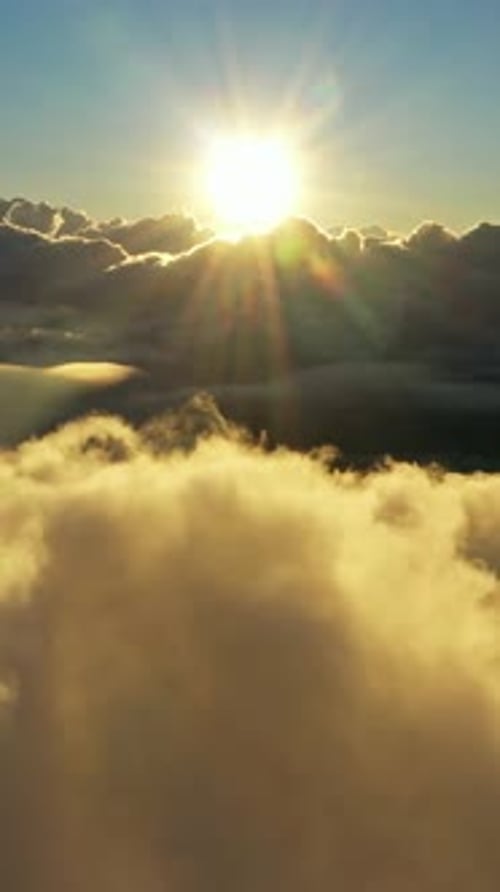 Aerial View of Clouds and Morning Sun