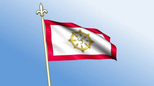 Realistic Waving Buddhist Flag Animation